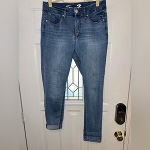 Seven7 Tummyless High Rise Slimming Skinny Jeans Medium Wash Size 14